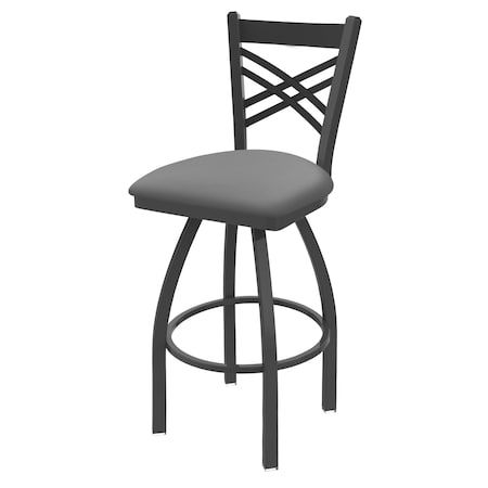 Holland Bar Stool Co 30" Swivel Bar Stool, Pewter Finish, Canter Grey Seat 82030PW007